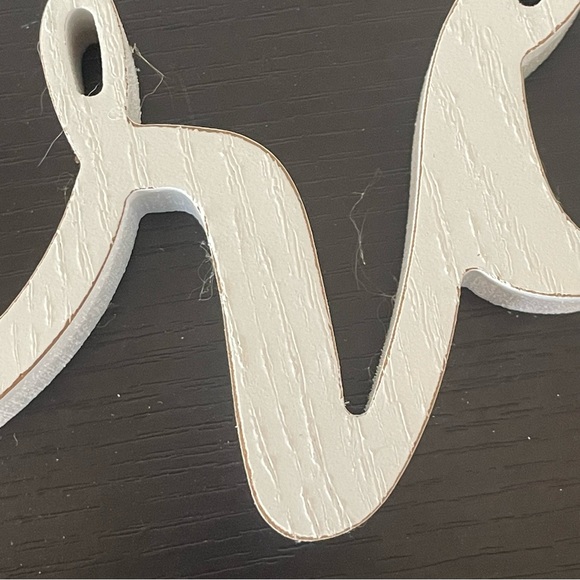 $15 SALE Elegant White Relax Script Wall Art Beach Ocean Wave Mermaid Tail Wood - Picture 7 of 9